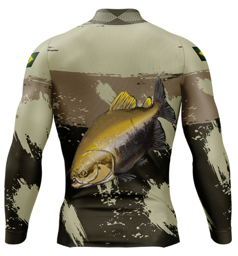 Camisa De Pesca Personalizada Masculina Tamba Marrom Clara Loja