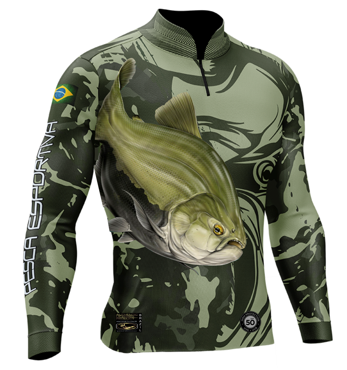 9 - Camisa de Pesca Personalizada Masculina Tamba Verde Musgo - Loja MMC  Sports