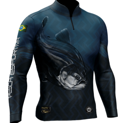 Camisa de Pesca Personalizada Tamba Cinza Escuro Frente