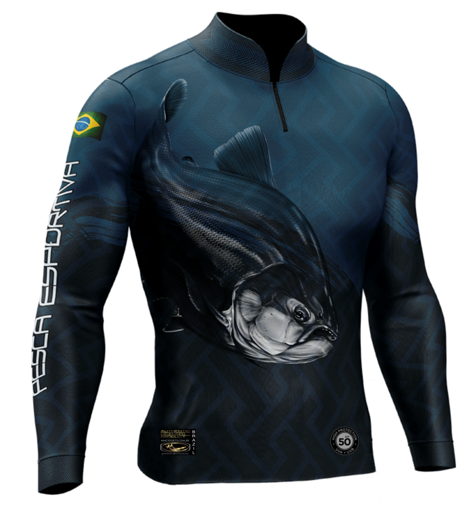10 - Camisa de Pesca Personalizada Masculina Tamba Petróleo Azul - Loja ...