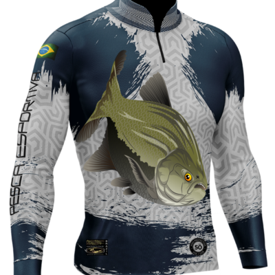 Camisa de Pesca Personalizada Tamba Cinza Frente