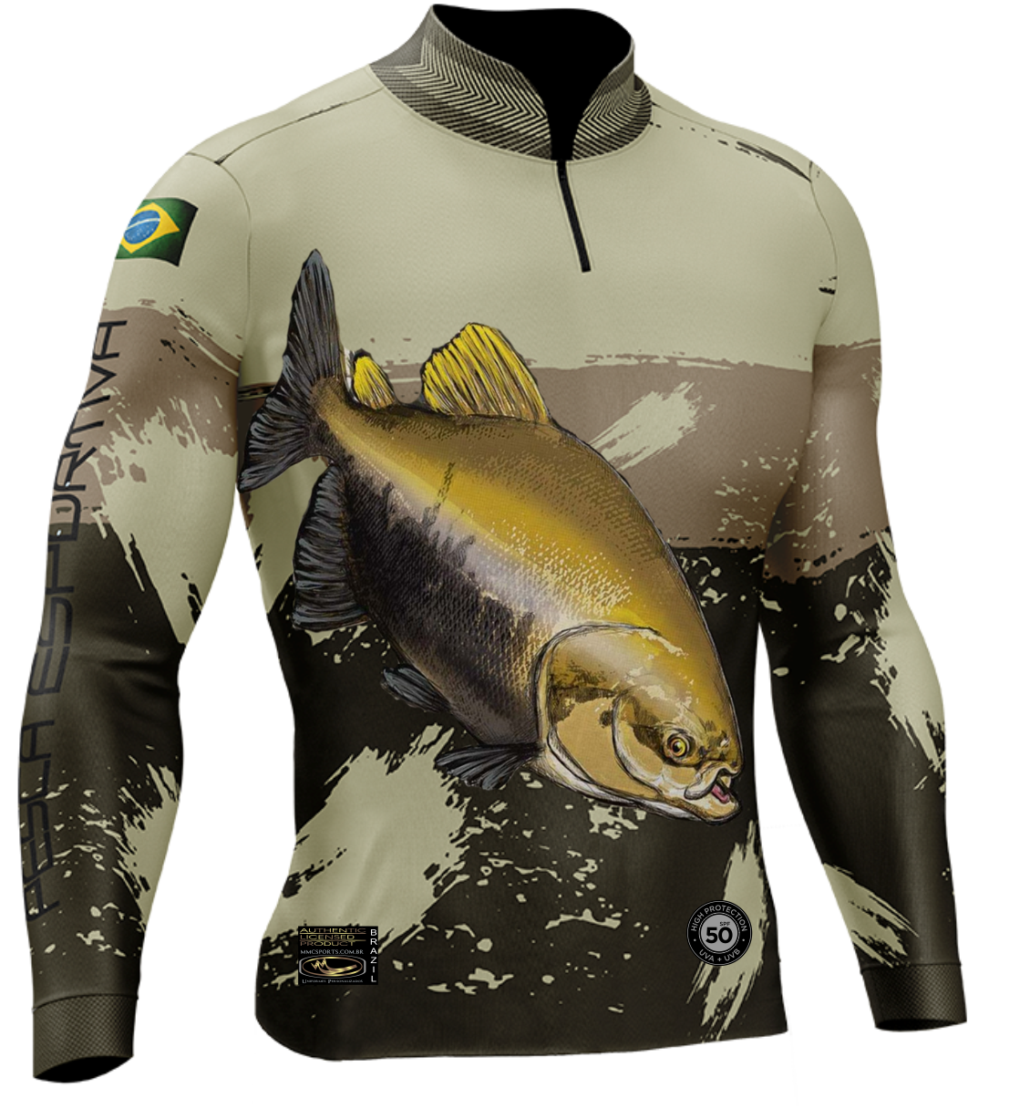 4 - Camisa de Pesca Personalizada Masculina Tamba Marrom Clara - Loja MMC  Sports
