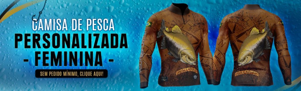 Camisa de Pesca Personalizada Feminina - Banner