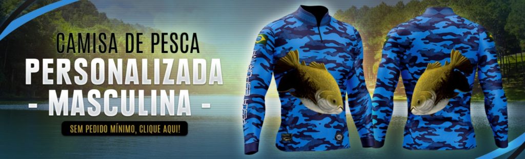 Camisa de Pesca Personalizada Masculina - Banner